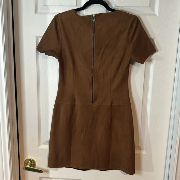 NWT Ladies Size XS Dex short sleeve Faux Suede Drop Waist Dress - Picture 6 of 12